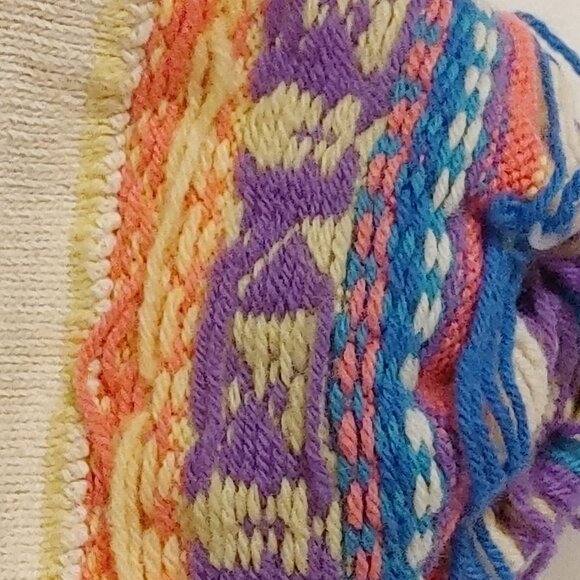 ATTRACTIVE VINTAGE Wool SKI Hat BRIGHT COLOURS HANDMADE IN CANADA Murray Merkley - Picture 6 of 8